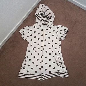 Polka Dot short sleeve zip up